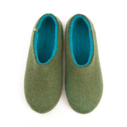 Comfy flats in turquoise, Dual olive green collection by Wooppers -a