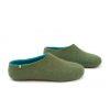 Comfy flats in turquoise, Dual olive green collection by Wooppers -b