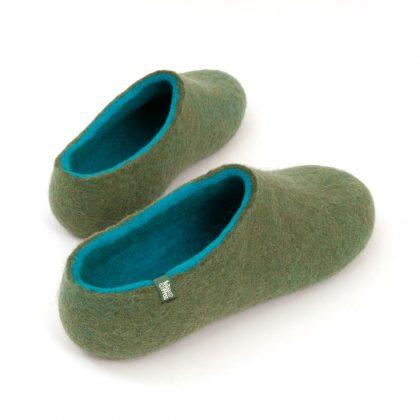 Comfy flats in turquoise, Dual olive green collection by Wooppers -d