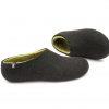 Lime green house shoes, DUAL BLACK for men by Wooppers -b