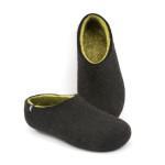 Lime green house shoes, DUAL BLACK for men by Wooppers -d