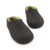 Lime green house shoes, DUAL BLACK for men by Wooppers -e