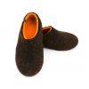 Black winter slippers, DUAL Black orange by Wooppers -c