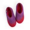 Ladies slippers in purple and red / AMIGOS collection -a