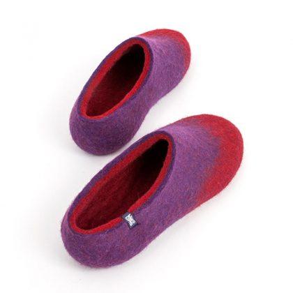 Ladies slippers in purple and red / AMIGOS collection -d