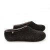 Men's black slippers, DUAL BLACK grey, by Wooppers -b