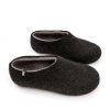 Men's black slippers, DUAL BLACK grey, by Wooppers -f
