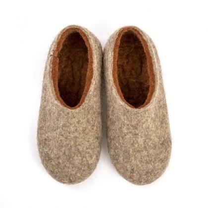 Comfort slippers brown DUAL Natural collection by Wooppers -a