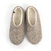 Mens felt clogs white DUAL Natural collection by Wooppers -a