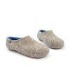 Breathable slippers in gray-sky blue, DUAL NATURAL collection by Wooppers -d