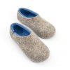 Breathable slippers in gray-sky blue, DUAL NATURAL collection by Wooppers -e