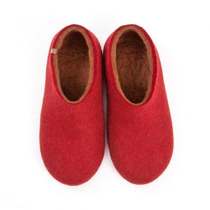 Womens house slippers red-brown, DUAL RED collection by Wooppers -a