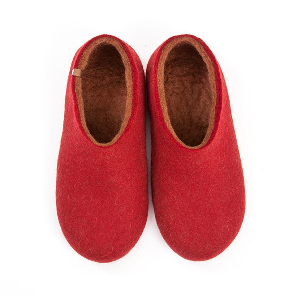 red bedroom slippers