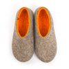 Mens house shoes orange DUAL Natural collection by Wooppers -a