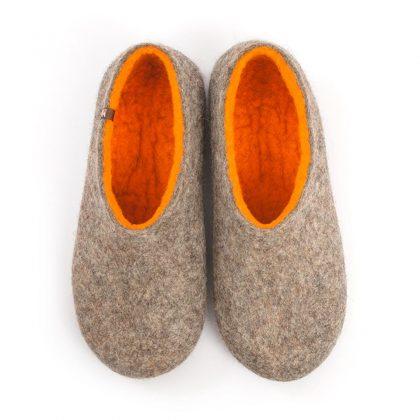 Mens house shoes orange DUAL Natural collection by Wooppers -a