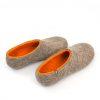Mens house shoes orange DUAL Natural collection by Wooppers -b