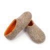 Mens house shoes orange DUAL Natural collection by Wooppers -c
