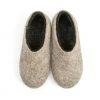 Gray wool slippers with black from DUAL Natural collection by Wooppers -a