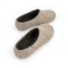 Gray wool slippers with black from DUAL Natural collection by Wooppers -b
