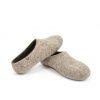 Gray wool slippers with black from DUAL Natural collection by Wooppers -c
