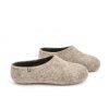 Gray wool slippers with black from DUAL Natural collection by Wooppers -d