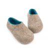 Woolen felt slippers azure blue DUAL Natural collection by Wooppers -c