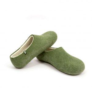 Green house slippers Olive Green with White by Wooppers -c
