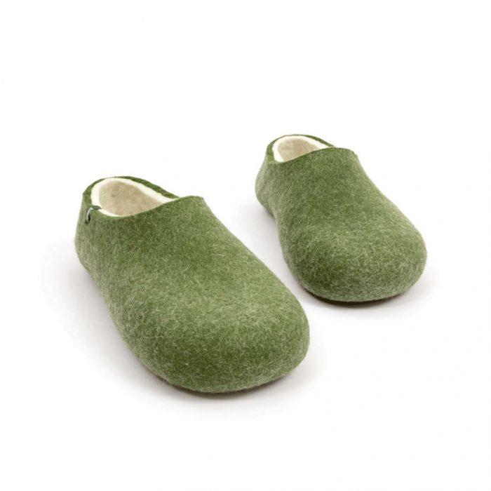House slippers BLISS olive green and white by Wooppers