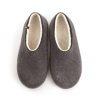 Felt house slippers dark Gray and White, BLISS collection by Wooppers