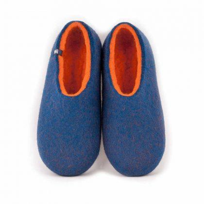 Light Blue COCOON Felted Wool Clogs Slippers with Leather Pull Loop –  BureBure shoes and slippers