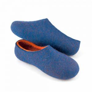 Clogs for home with orange, DUAL Blue collection by Wooppers -b