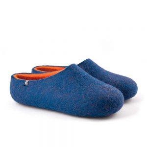 Clogs for home with orange, DUAL Blue collection by Wooppers -e