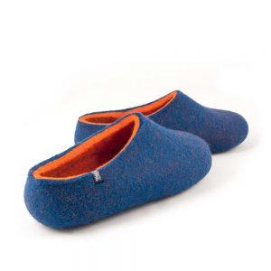 Clogs for home with orange, DUAL Blue collection by Wooppers -f