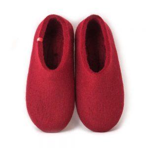 Red felt slippers BASIC collection by Wooppers -a