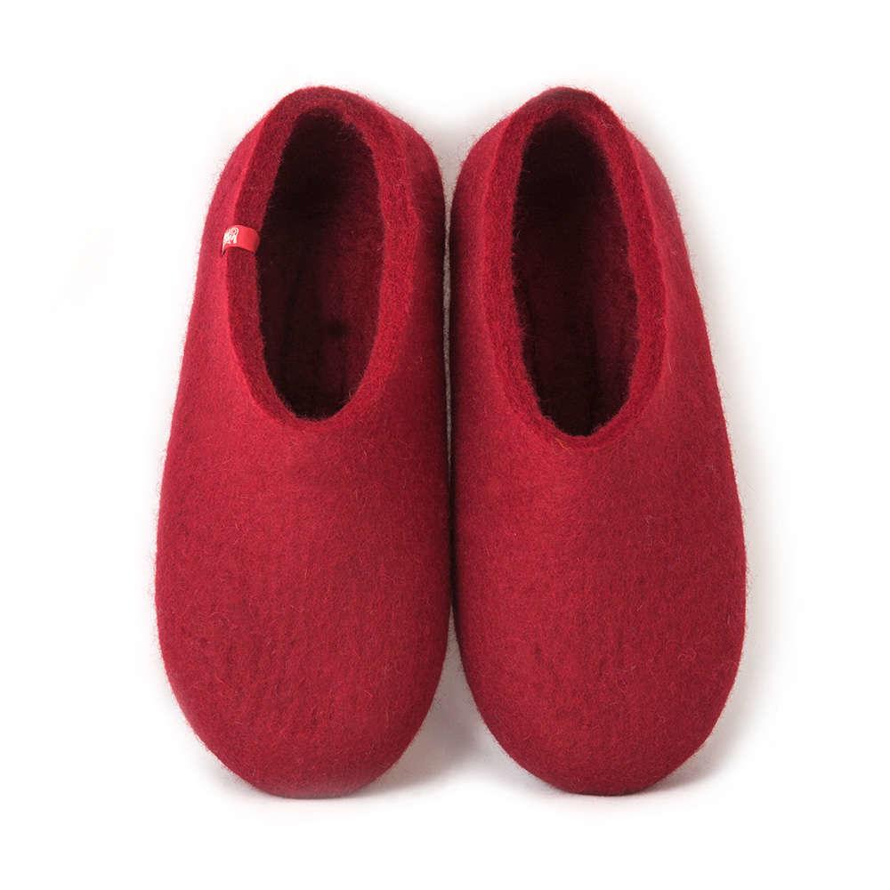 Crimson Red felt slippers "BASIC" Men's Slippers, Men's Slippers, BASIC