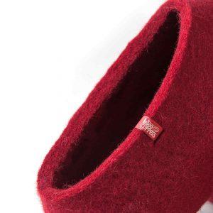 Red felt slippers BASIC collection by Wooppers -b