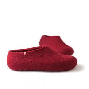Red felt slippers BASIC collection by Wooppers -h