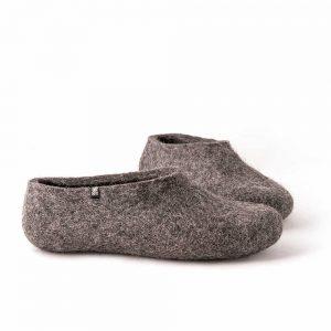 Gray felt slippers for men, BASIC collection by Wooppers -b