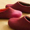 Womens house slippers red-brown, DUAL RED collection by Wooppers -
