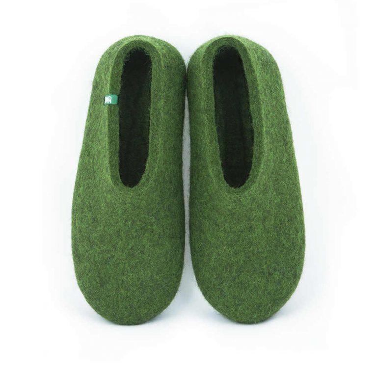 House slippers BLISS olive green and white by Wooppers