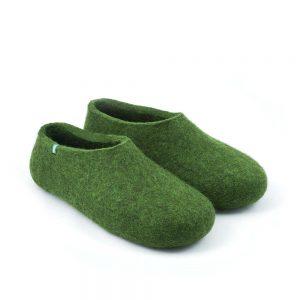 Green felt slippers for men BASIC collection by Wooppers -d