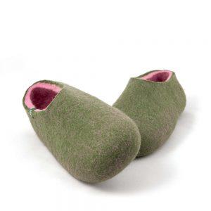 Shoe slippers pink, DUAL olive green collection by Wooppers -d