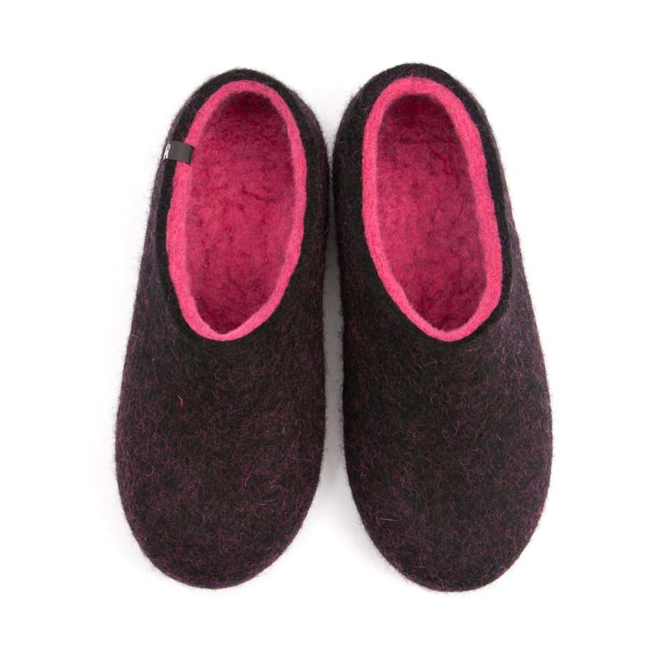 House slippers DUAL BLACK fuchsia Women's Slippers, Women's Slippers, DUAL BLACK
