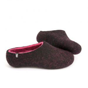 Soft slippers, DUAL Black fuchsia by Wooppers -b