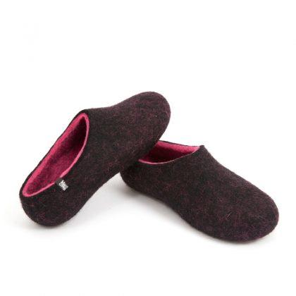 Soft slippers, DUAL Black fuchsia by Wooppers -c
