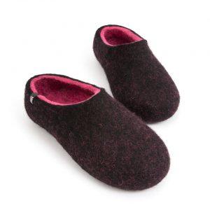 Soft slippers, DUAL Black fuchsia by Wooppers -d