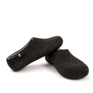 Black slippers, DUAL Black grey by Wooppers -c