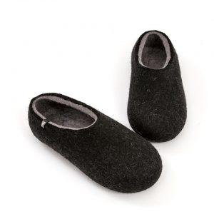 Black slippers, DUAL Black grey by Wooppers -d