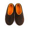 Black winter slippers, DUAL Black orange by Wooppers -a