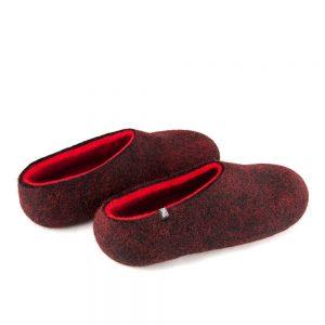 Women's house slippers DUAL Black red by Wooppers -a.